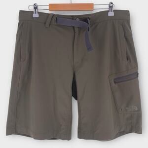 The North Face Shorts Green Cargo Belted Outdoor Hiking Stretch 38